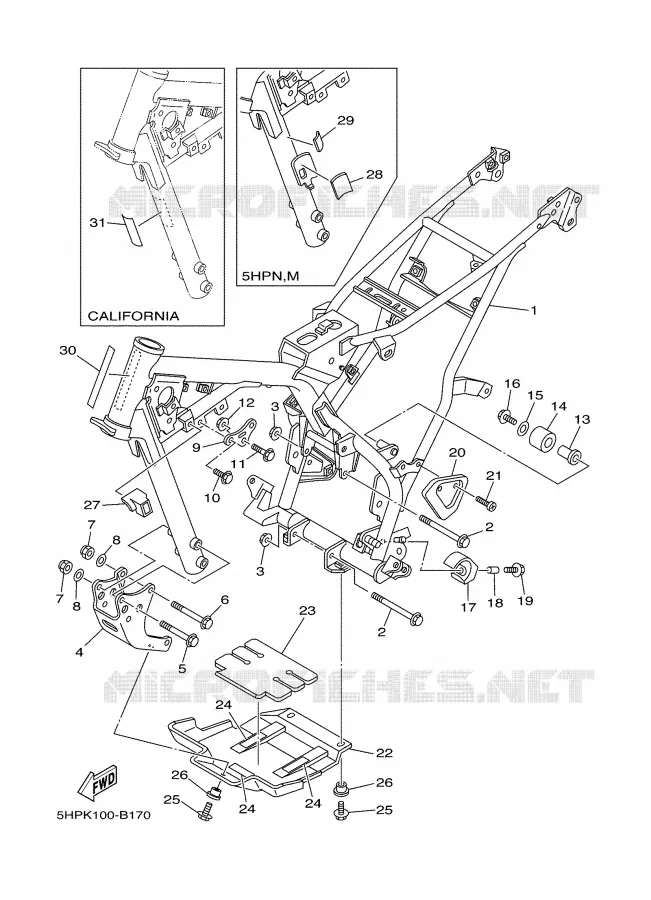 FRAME Yamaha MOTO 125 2003 TTR  TTR125LE