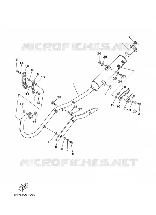 EXHAUST Yamaha MOTO 125 2003 TTR  TTR125LE