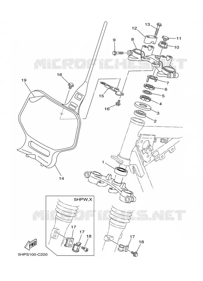 STEERING Yamaha MOTO 125 2004 TTR  TTR125LE