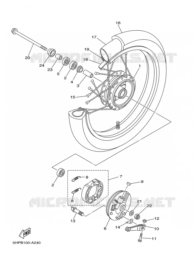 FRONT WHEEL Yamaha MOTO 125 2004 TTR  TTR125LE