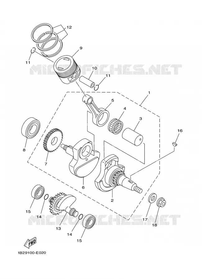 CRANKSHAFT / PISTON Yamaha MOTO 125 2006 TTR  TTR125LE