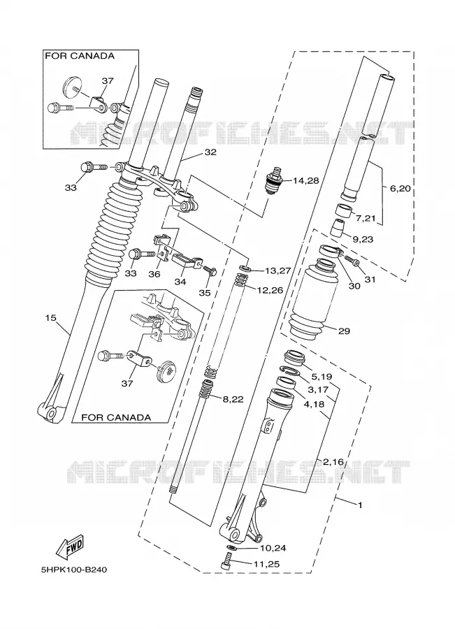 FRONT FORK 2 Yamaha MOTO 125 2006 TTR  TTR125LE