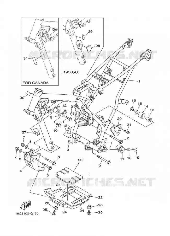 FRAME Yamaha MOTO 125 2008 TTR  TTR125LE