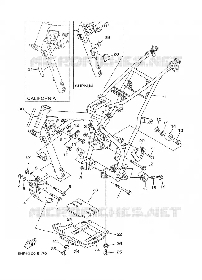 FRAME Yamaha MOTO 125 2003 TTR  TTR125LER