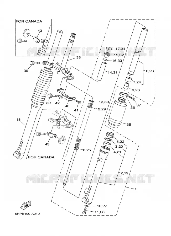 FRONT FORK Yamaha MOTO 125 2006 TTR  TTR125LEV