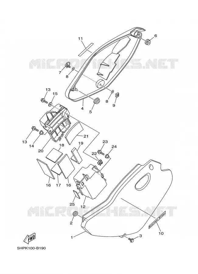 SIDE COVER Yamaha MOTO 125 2007 TTR  TTR125LEW