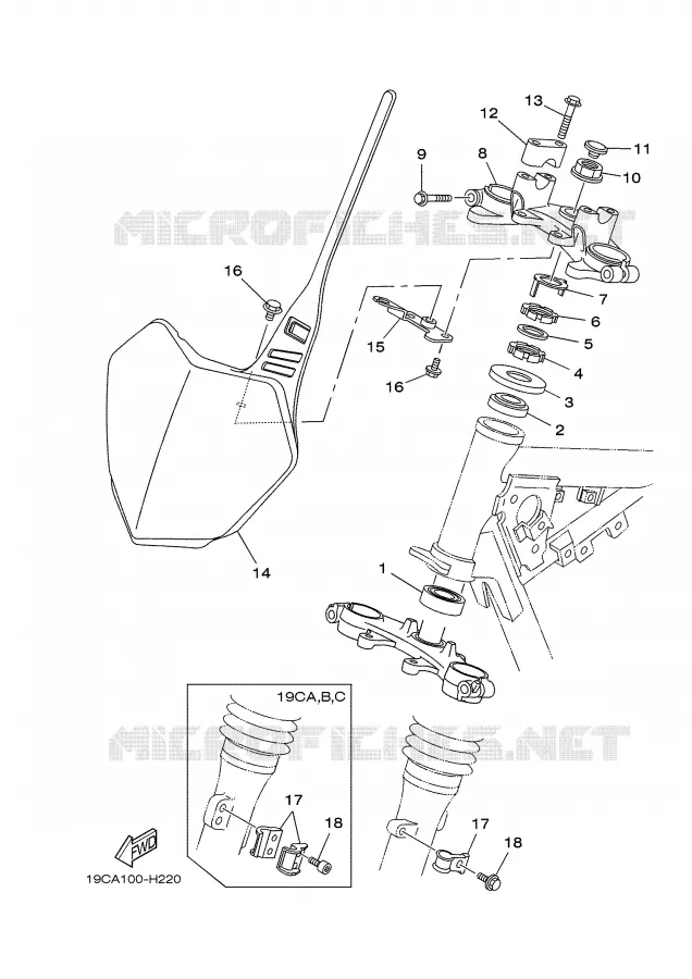 STEERING Yamaha MOTO 125 2009 TTR  TT-R125LEY