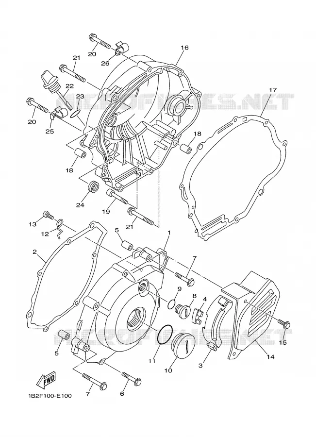 COVER - ENGINE 1 Yamaha MOTO 125 2009 TTR  TT-R125LEY