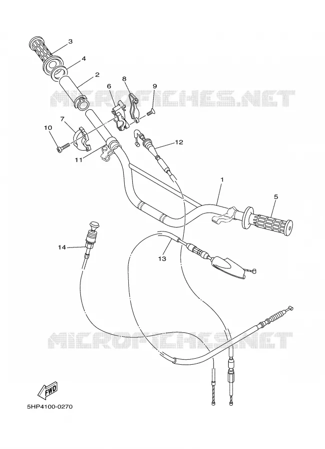 HANDLEBAR & CABLES Yamaha MOTO 125 2000 TTR  TTR125LM