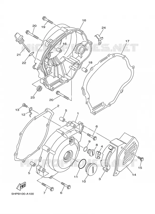 COVER - ENGINE 1 Yamaha MOTO 125 2002 TTR  TTR125LP