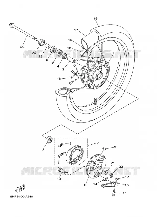FRONT WHEEL Yamaha MOTO 125 2002 TTR  TTR125LP