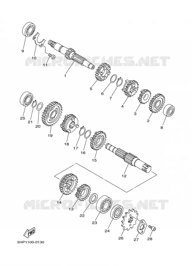 TRANSMISSION Yamaha MOTO 125 2003 TTR  TTR125LR