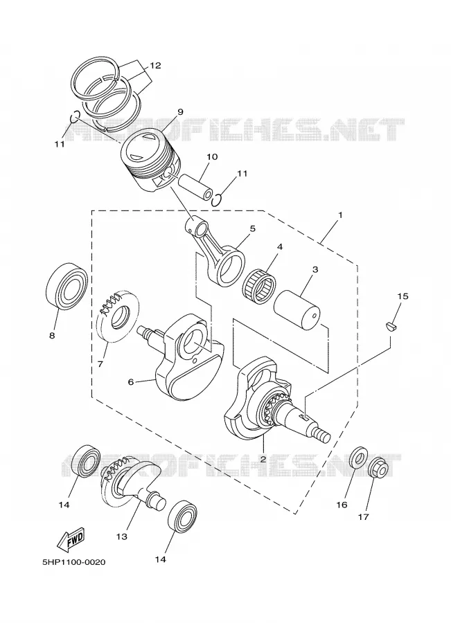 CRANKSHAFT / PISTON Yamaha MOTO 125 2003 TTR  TTR125LR