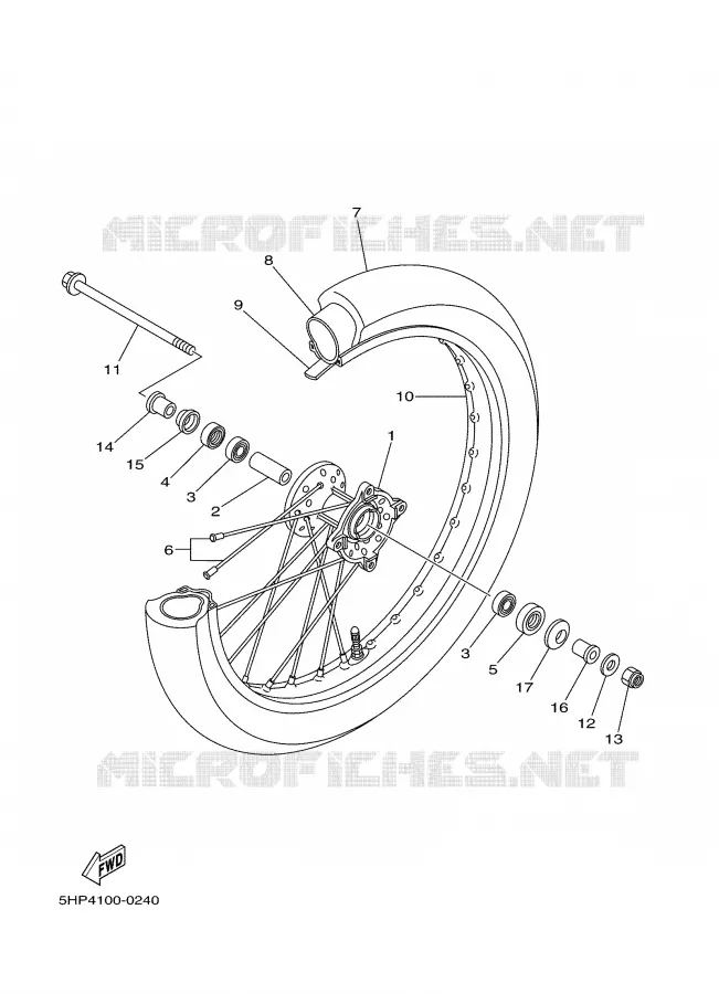 FRONT WHEEL 2 Yamaha MOTO 125 2003 TTR  TTR125LR