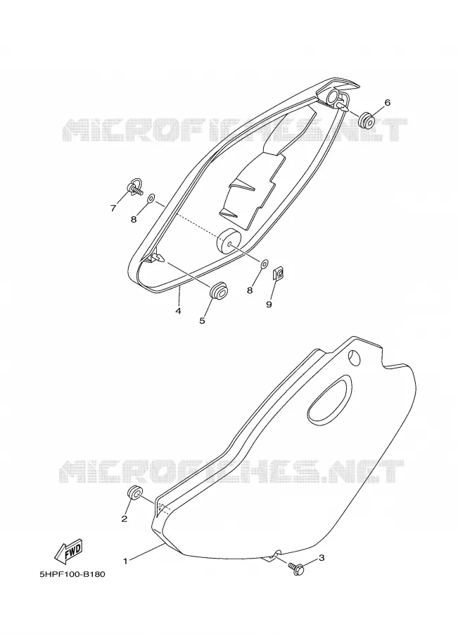 SIDE COVER Yamaha MOTO 125 2004 TTR  TTR125LS