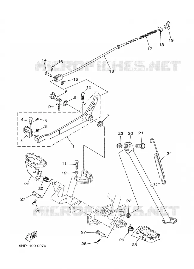 STAND / FOOTREST Yamaha MOTO 125 2004 TTR  TTR125LS