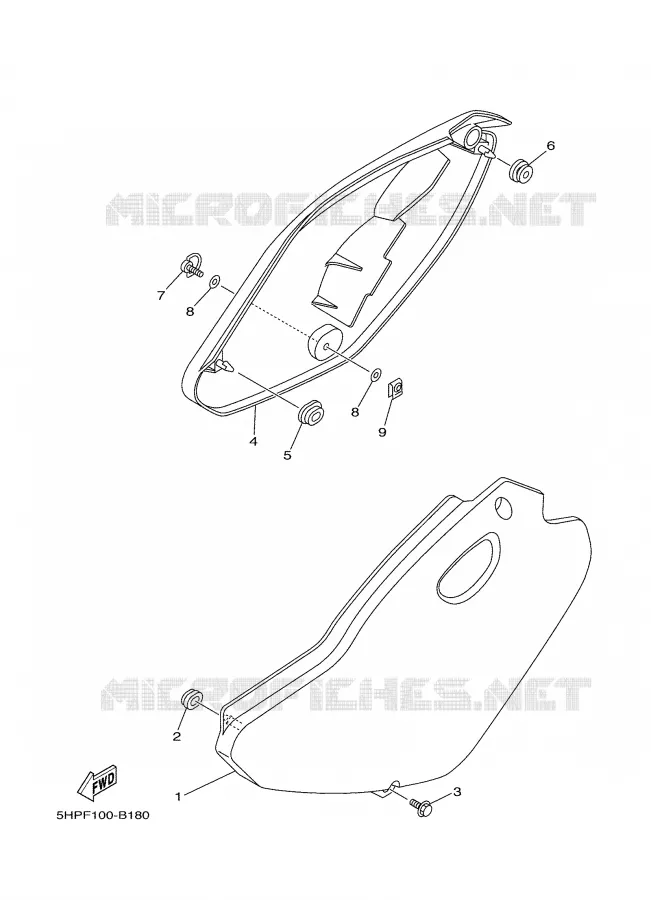SIDE COVER Yamaha MOTO 125 2006 TTR  TTR125LV