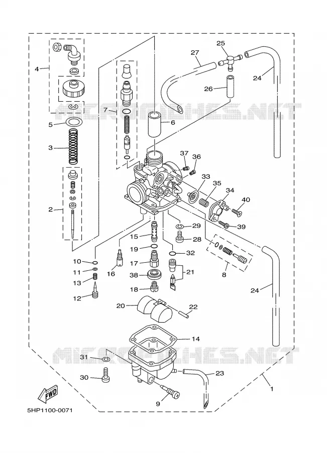 CARBURETOR Yamaha MOTO 125 2007 TTR BIG WHEELS  TTR125LW