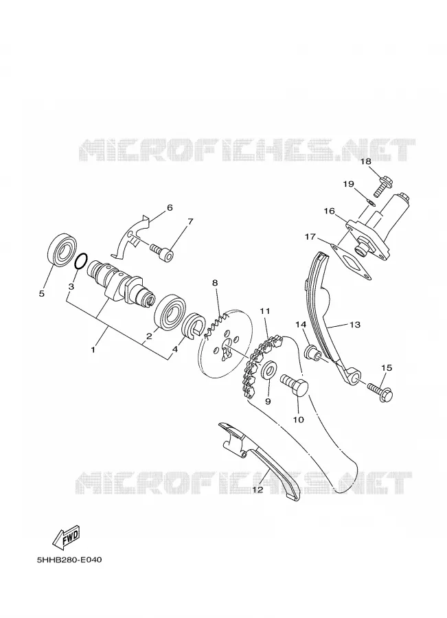 CAMSHAFT / TIMING CHAIN Yamaha MOTO 125 2008 TTR  TTR125LX