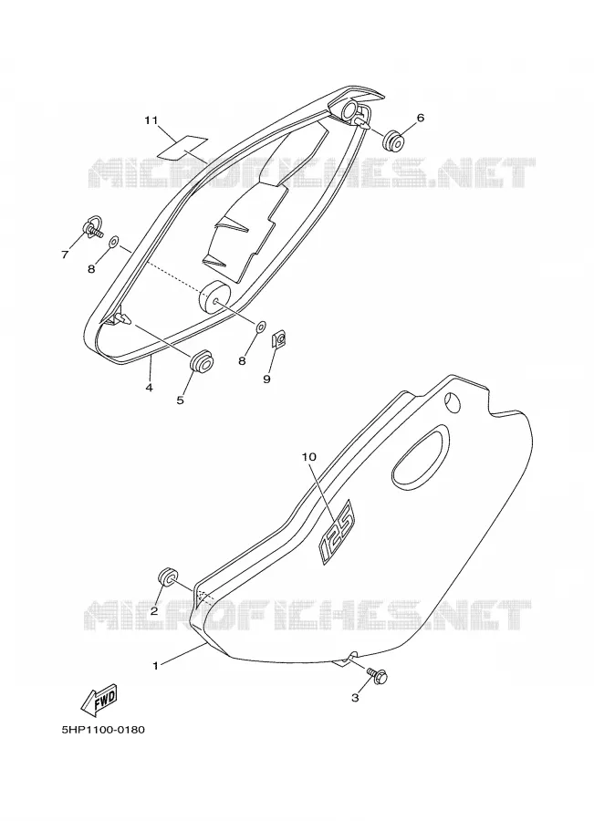 SIDE COVER Yamaha MOTO 125 2000 TTR  TTR125MC