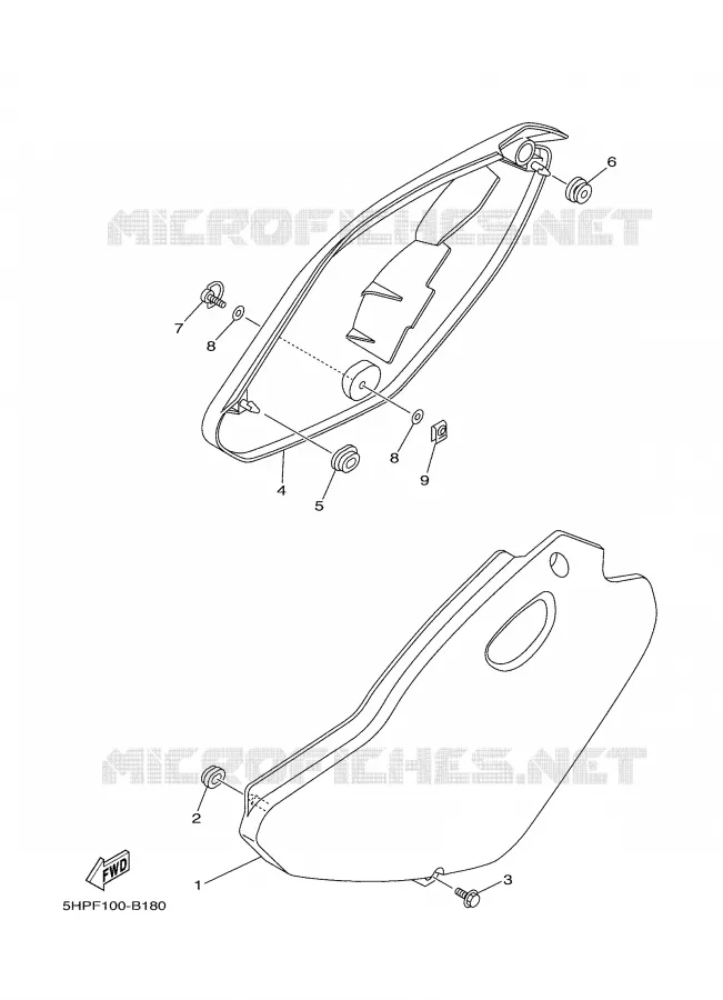 SIDE COVER Yamaha MOTO 125 2004 TTR  TTR125S