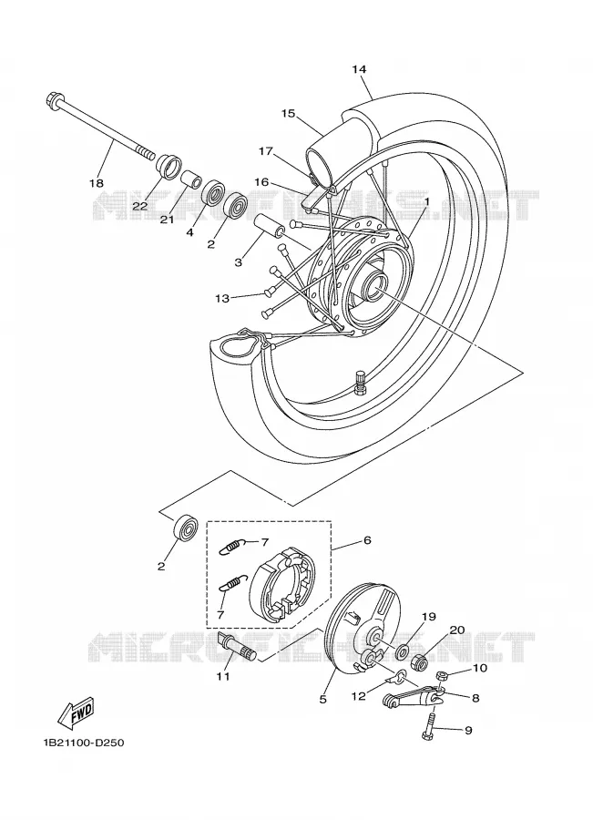 FRONT WHEEL Yamaha MOTO 125 2007 TTR  TTR125W