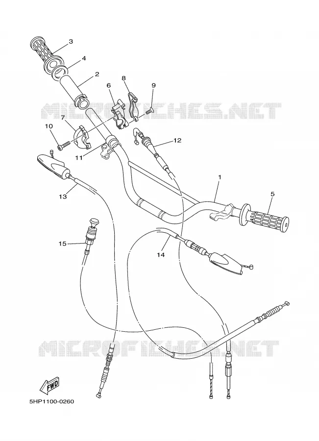 HANDLEBAR & CABLES Yamaha MOTO 125 2007 TTR  TTR125W