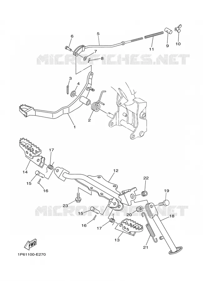 STAND / FOOTREST Yamaha MOTO 50 2008 TTRE  TTR50EX