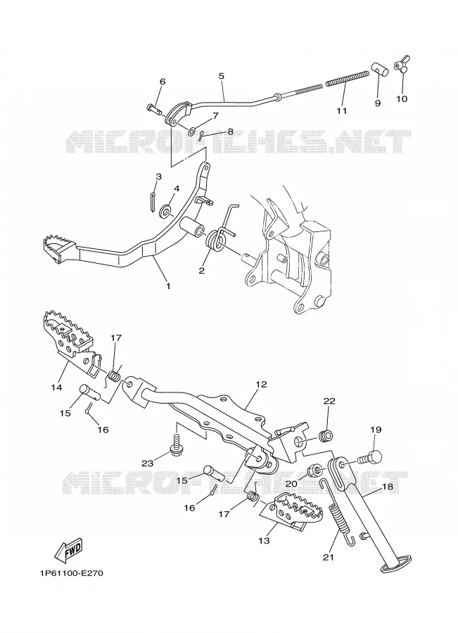 STAND / FOOTREST Yamaha MOTO 50 2008 TTRE  TTR50EX