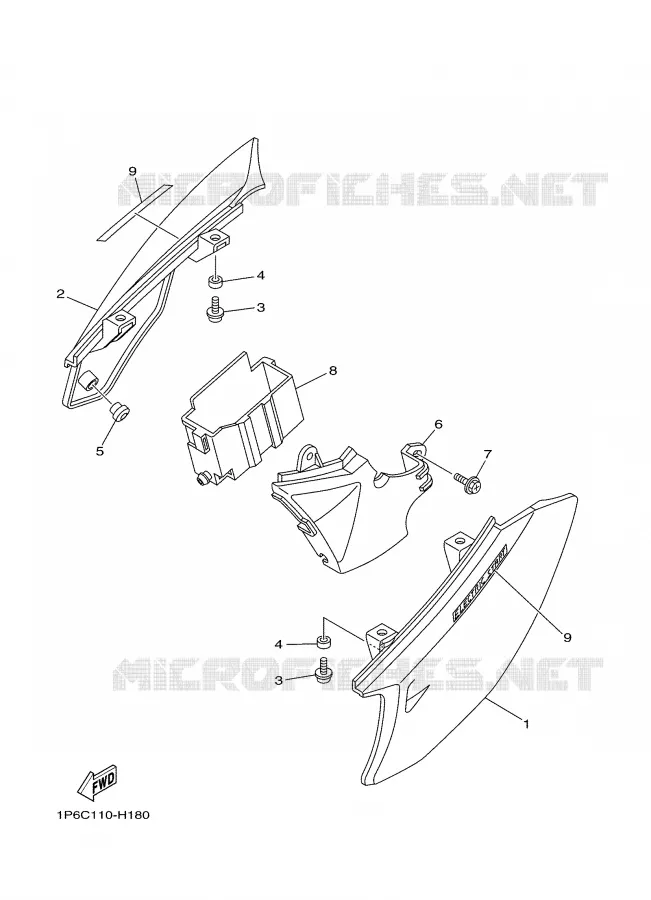 SIDE COVER Yamaha MOTO 50 2009 TTRE  TTR50EY