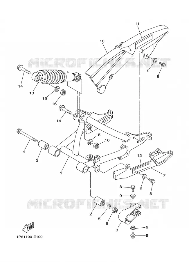 SWINGARM / SHOCK ABSORBER Yamaha MOTO 50 2009 TTRE  TTR50EY