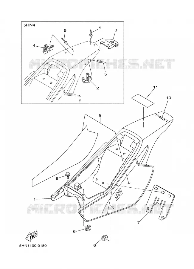 SIDE COVER Yamaha MOTO 90 2000 TTR  TTR90