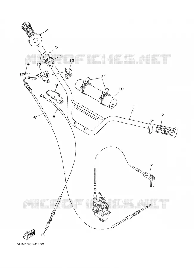 HANDLEBAR & CABLES Yamaha MOTO 90 2001 TTR  TTR90