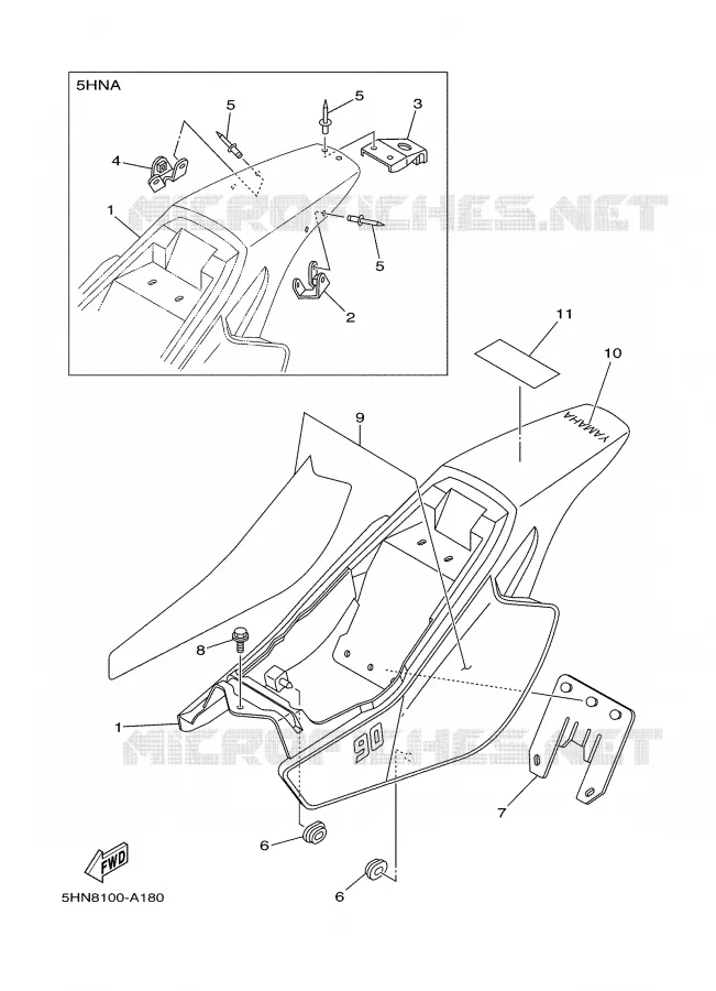 SIDE COVER Yamaha MOTO 90 2002 TTR  TTR90