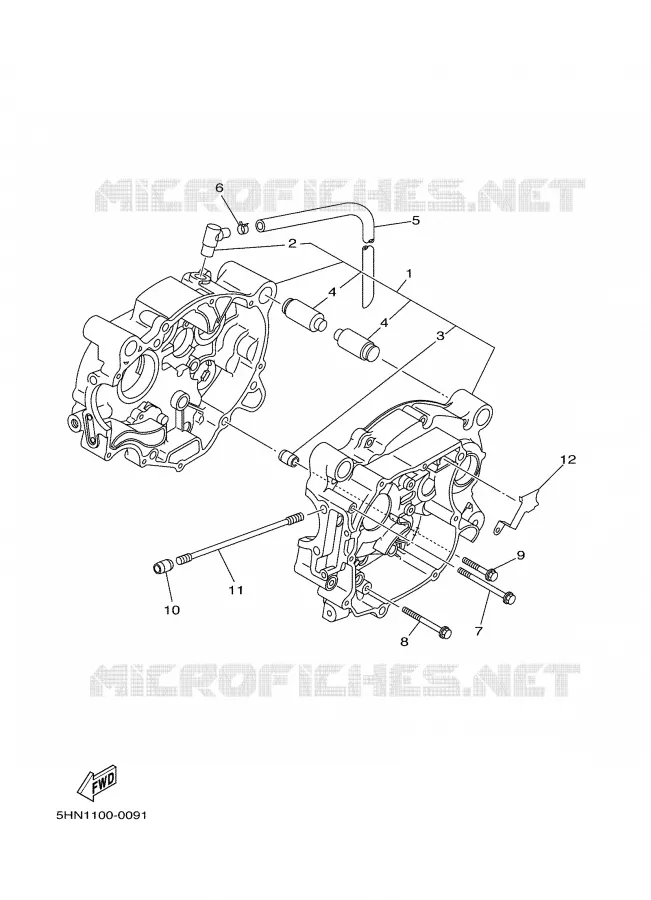 CRANKCASE Yamaha MOTO 90 2003 TTR  TTR90