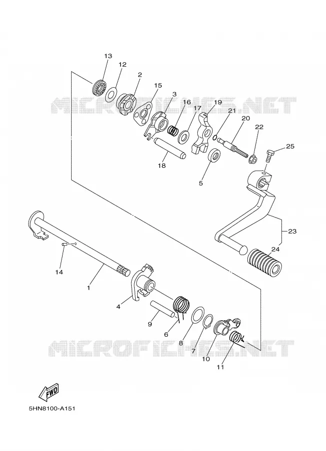 GEAR SHIFT SHAFT / LEVER Yamaha MOTO 90 2003 TTR  TTR90