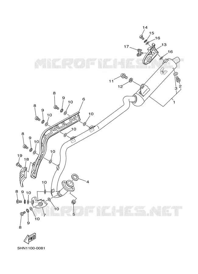 EXHAUST Yamaha MOTO 90 2004 TTR  TTR90