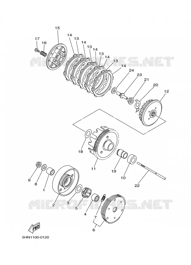 STARTER CLUTCH Yamaha MOTO 90 2004 TTR  TTR90