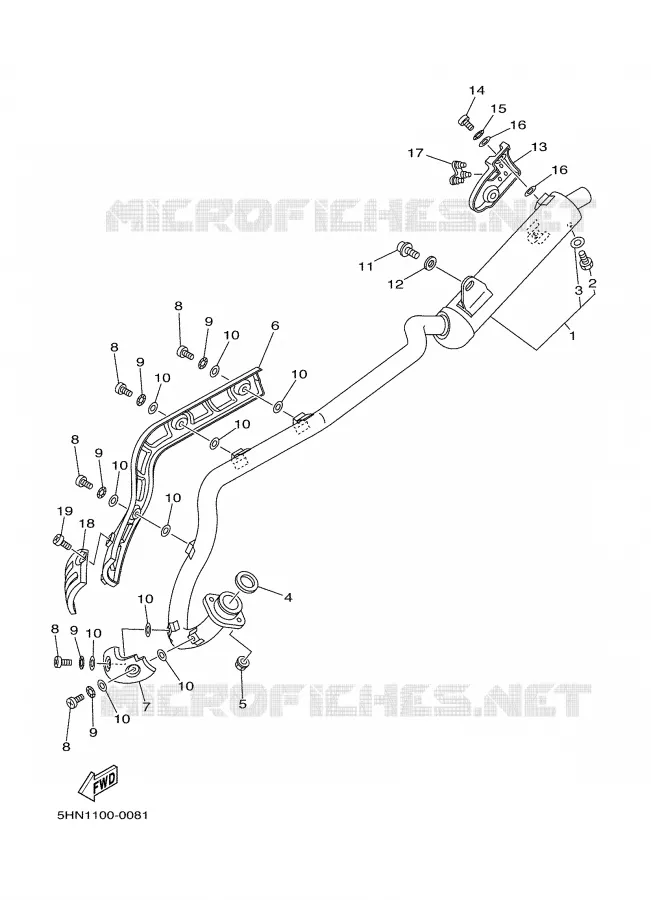 EXHAUST Yamaha MOTO 90 2006 TTR  TTR90