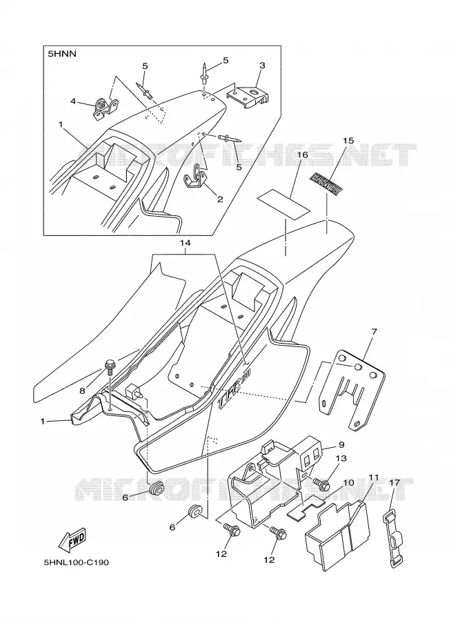 SIDE COVER Yamaha MOTO 90 2004 TTRE  TTR90E