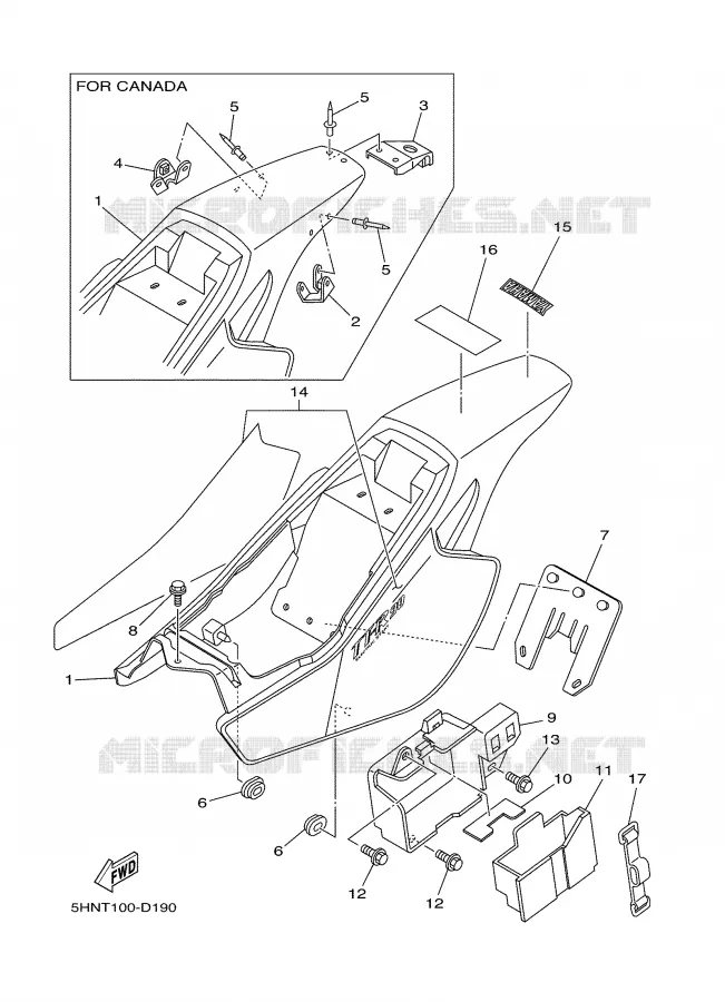 SIDE COVER Yamaha MOTO 90 2005 TTRE  TTR90E