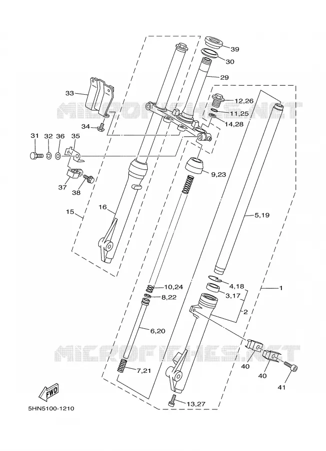 FRONT FORK Yamaha MOTO 90 2005 TTRE  TTR90E