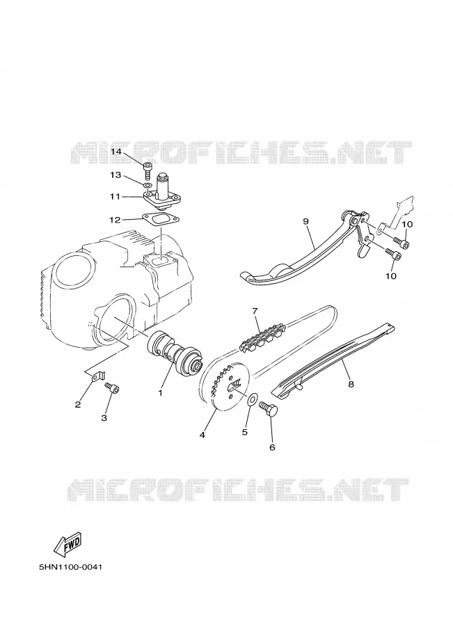 CAMSHAFT / TIMING CHAIN Yamaha MOTO 90 2007 TTRE  TTR90E