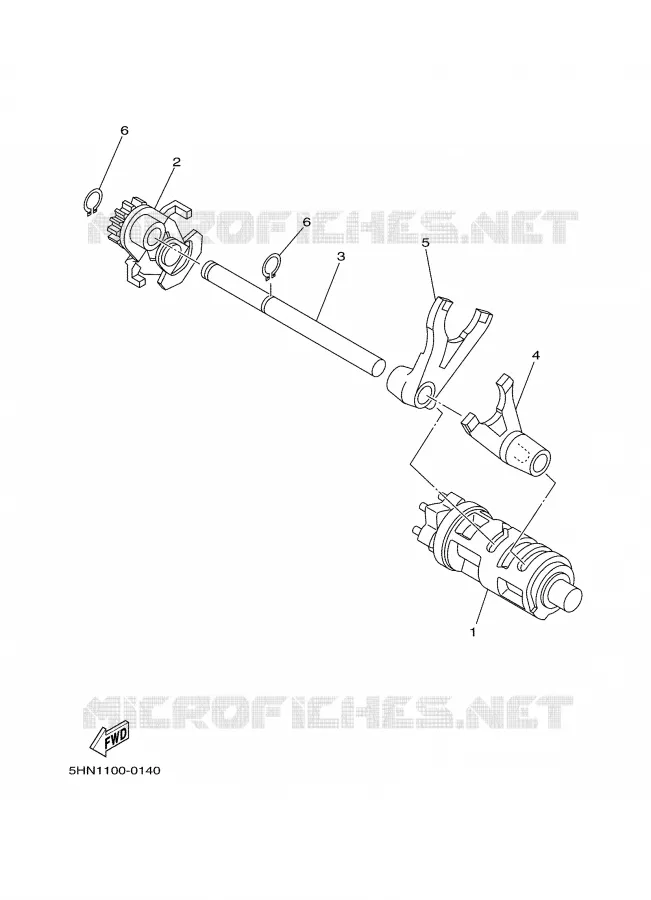 GEAR SHIFT SELECTOR DRUM / FORK Yamaha MOTO 90 2007 TTRE  TTR90E