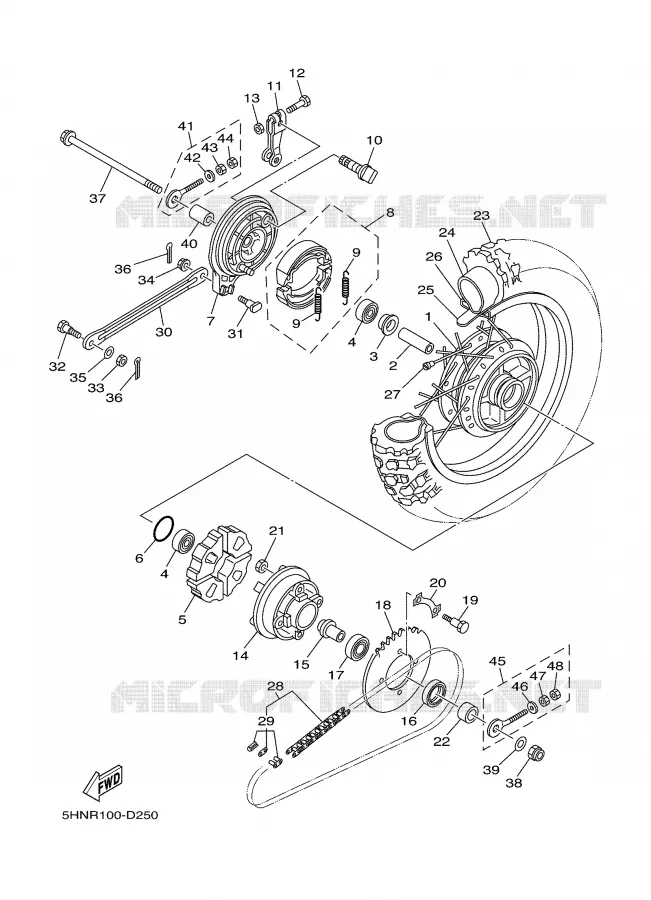 REAR WHEEL Yamaha MOTO 90 2007 TTRE  TTR90E