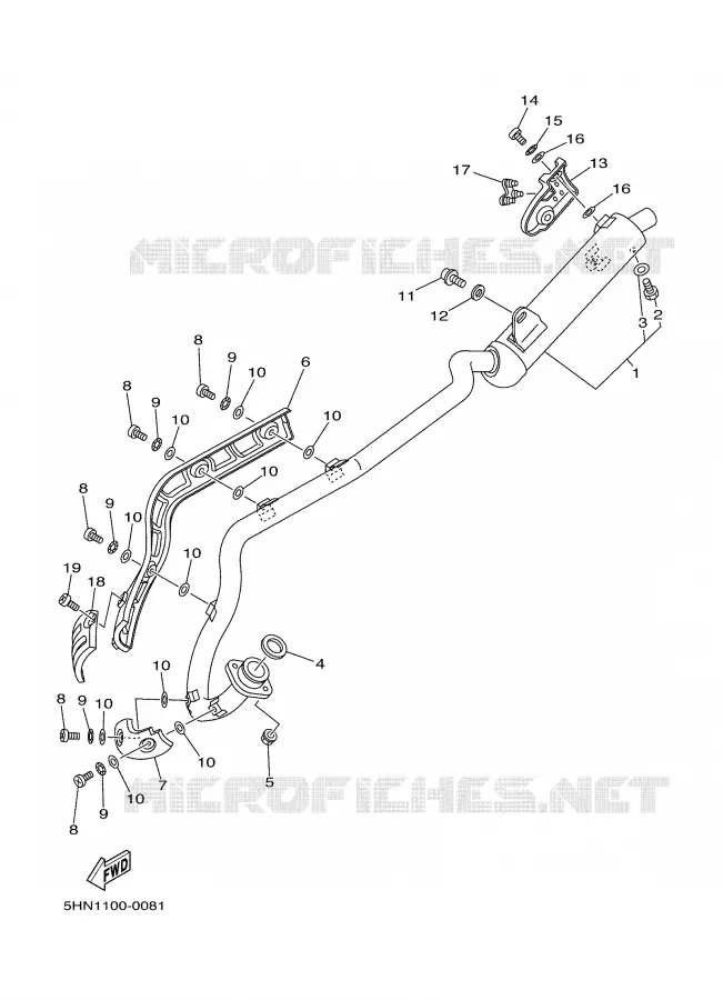 EXHAUST Yamaha MOTO 90 2003 TTRE  TTR90ER