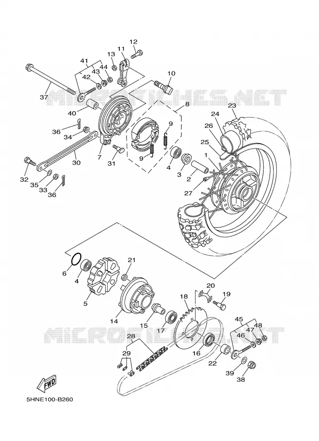 REAR WHEEL Yamaha MOTO 90 2004 TTRE  TTR90ES