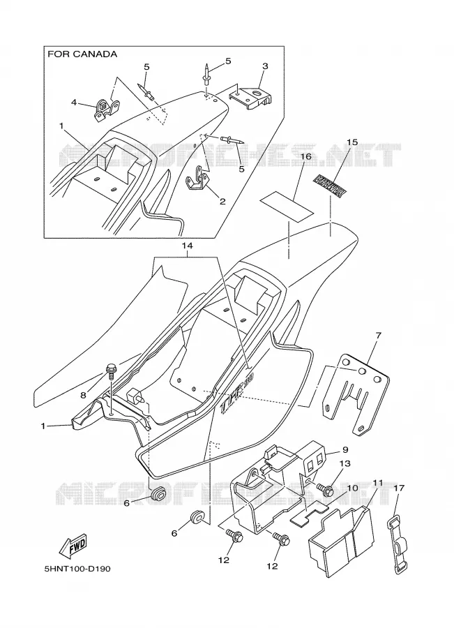 SIDE COVER Yamaha MOTO 90 2005 TTRE  TTR90ET