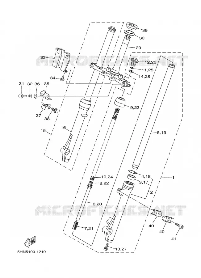 FRONT FORK Yamaha MOTO 90 2005 TTRE  TTR90ET