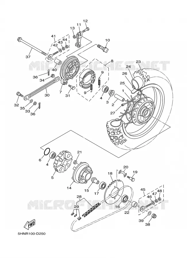 REAR WHEEL Yamaha MOTO 90 2006 TTRE  TTR90EV